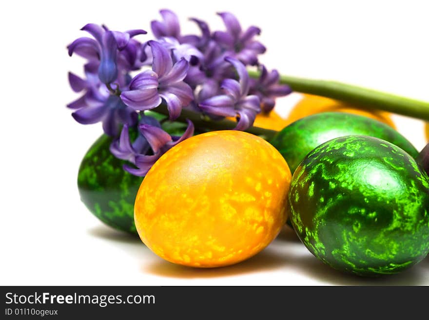 Easter eggs with spring flowers. Easter eggs with spring flowers