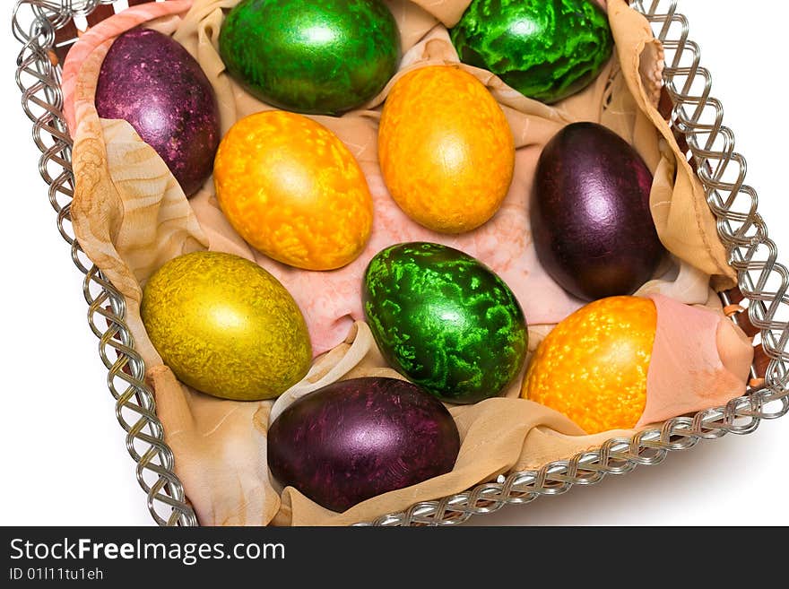 Easter eggs in a basket