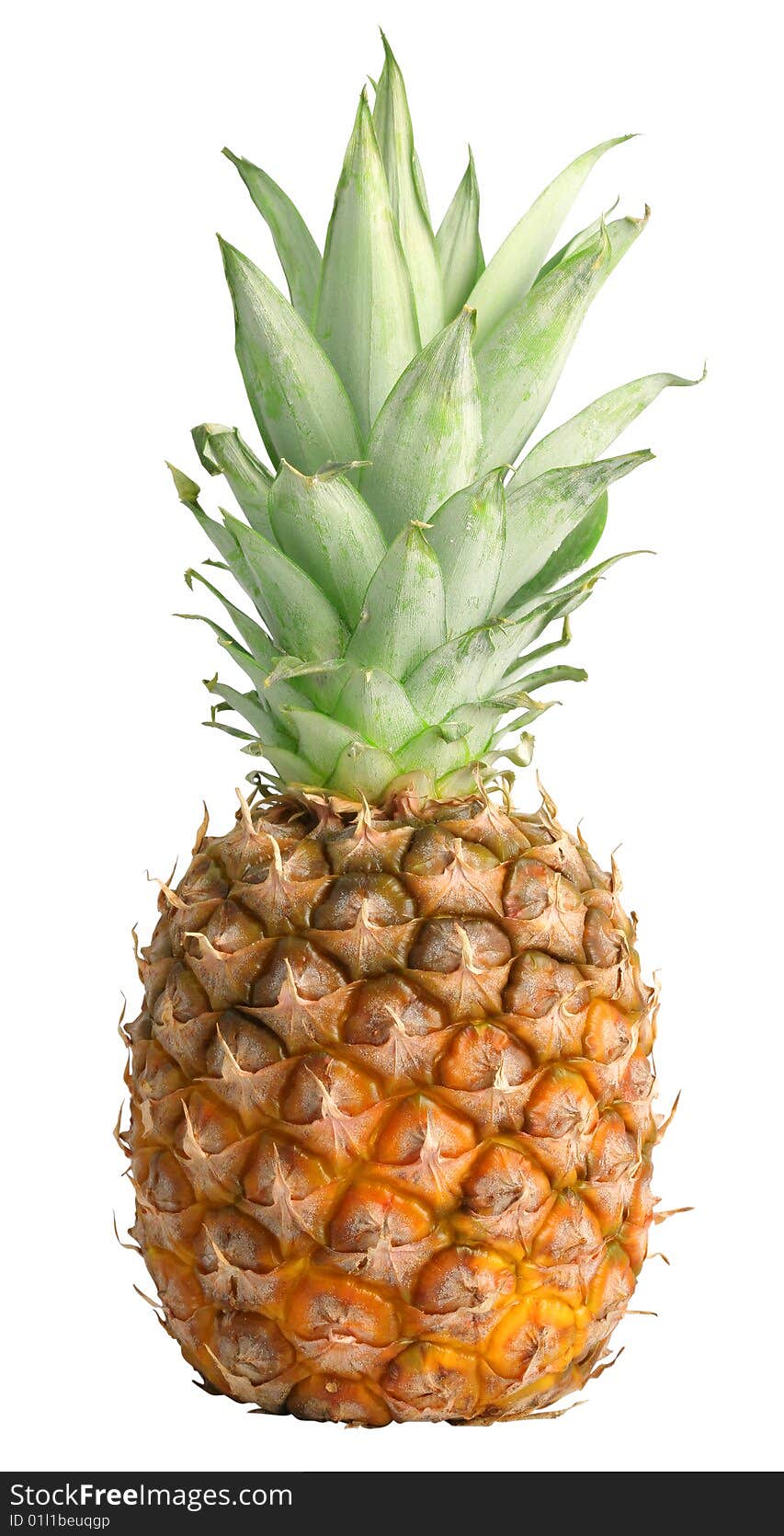 Nice fresh pineapple isolated over white with clipping path