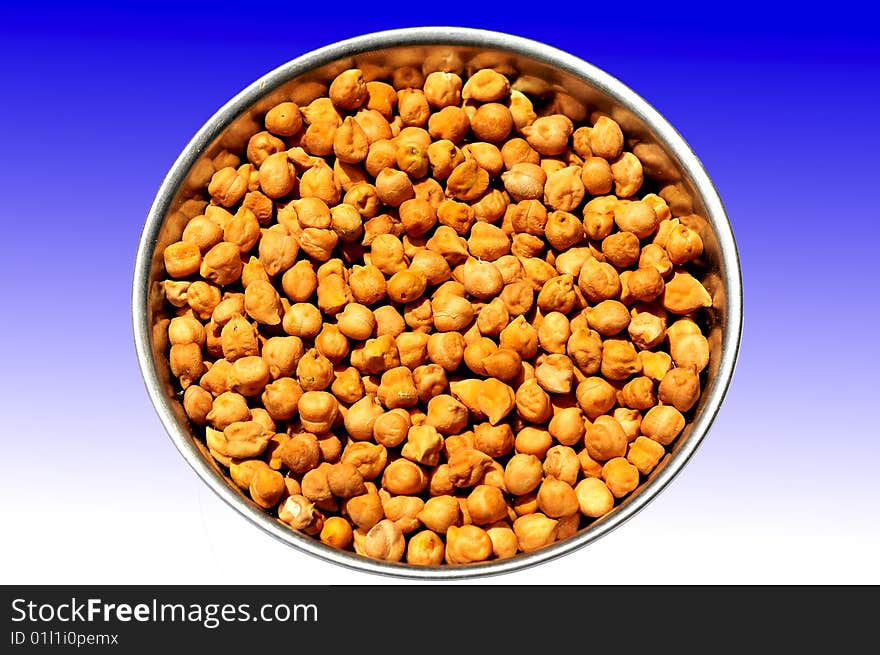 Black grams isolated on colored background.