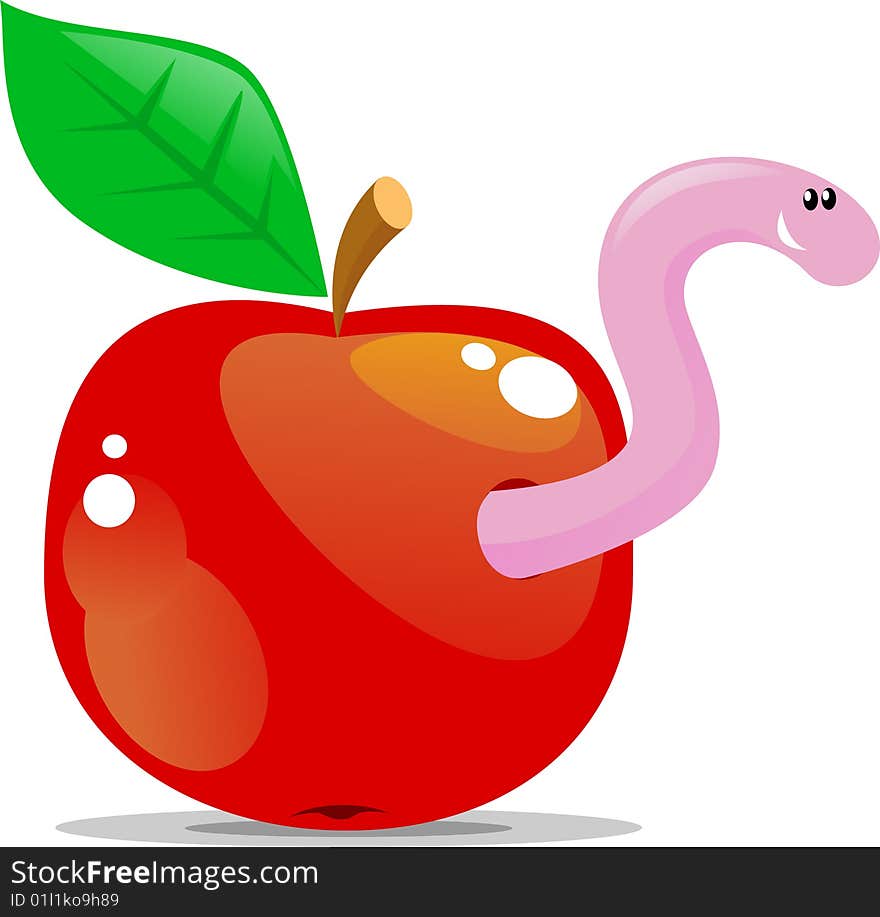 Apple with worm