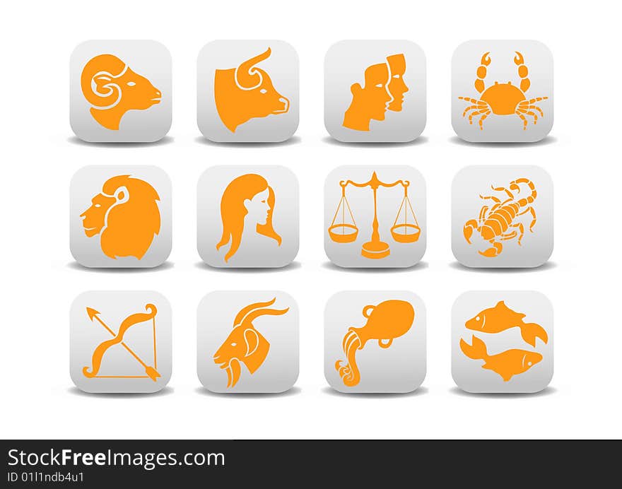 Vector illustration of zodiac icons .You can use it for your website, application or presentation