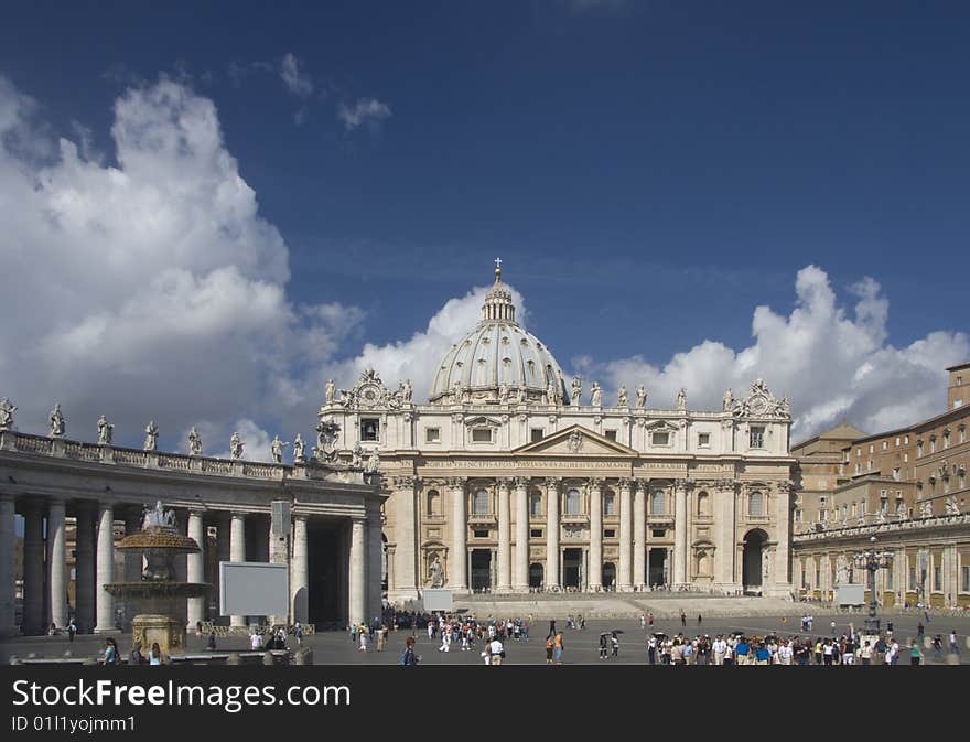 St. Peter s basilica with  fountain