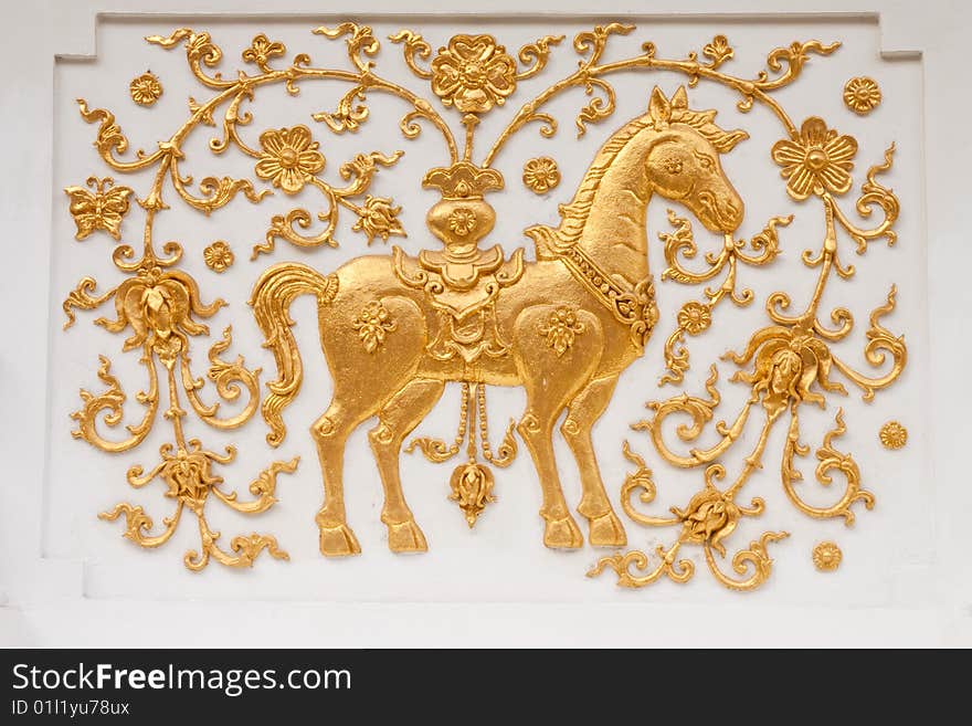 Horse In Traditional Thai Style Molding Art