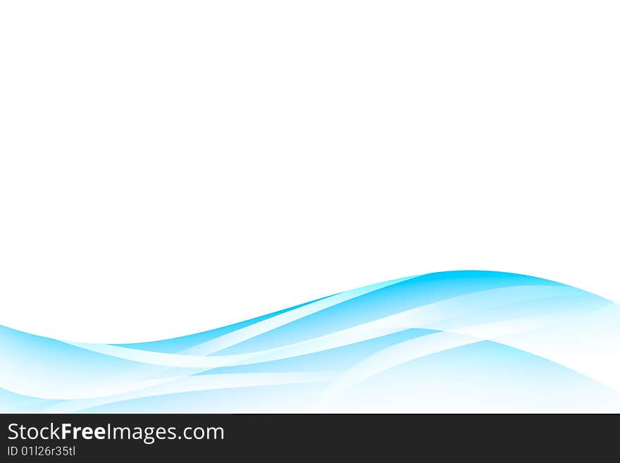 Blue abstract waves on a white background. Blue abstract waves on a white background