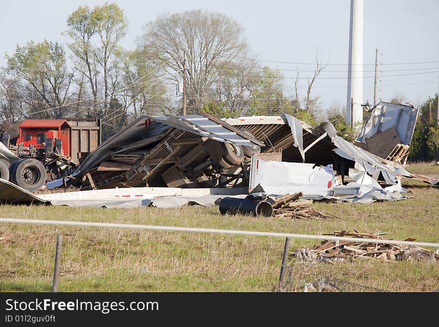 Tornado Destroys Big Trucks