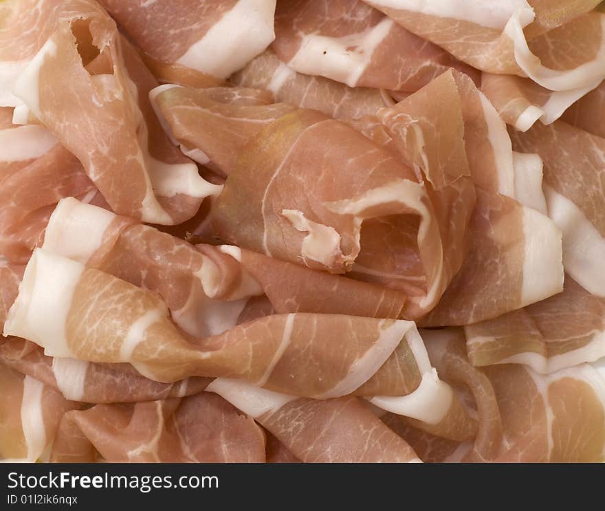 Closeup of italian raw ham