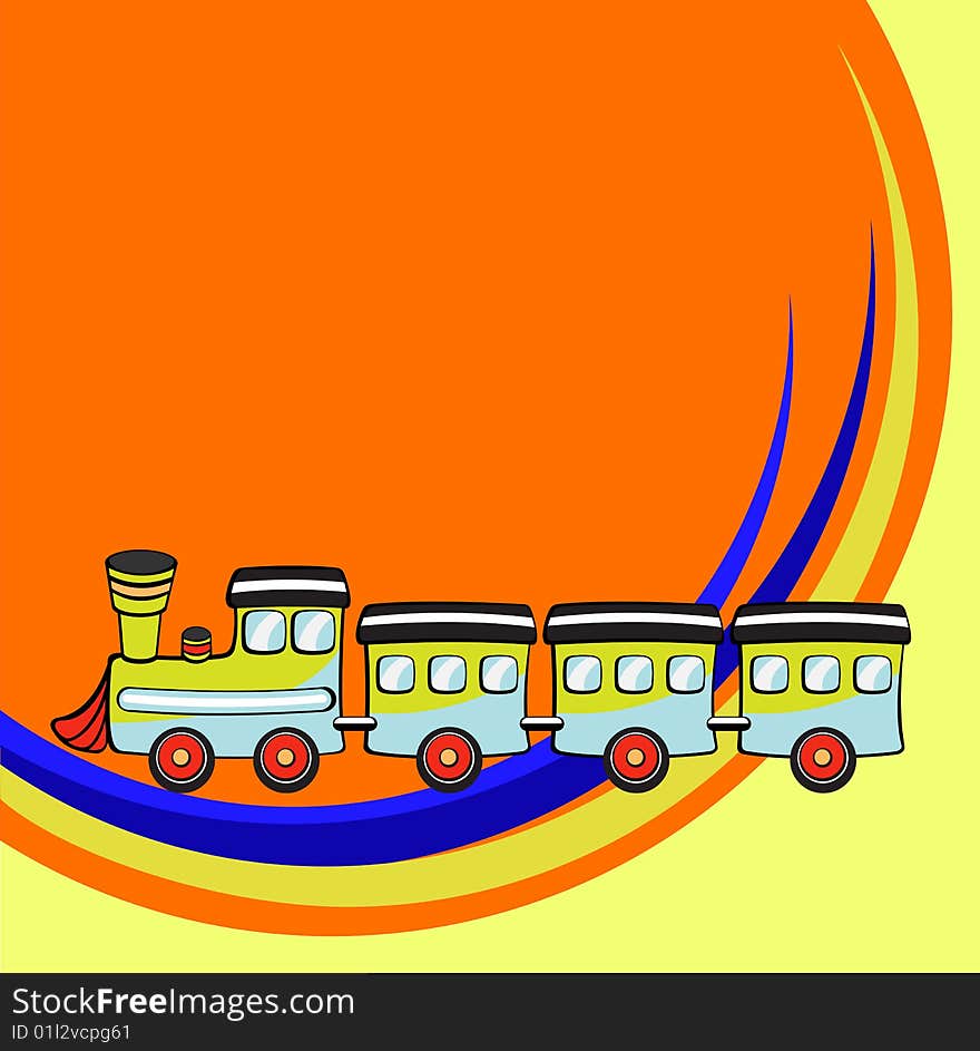 Vector illustration of Transport Cartoon. Little funny train