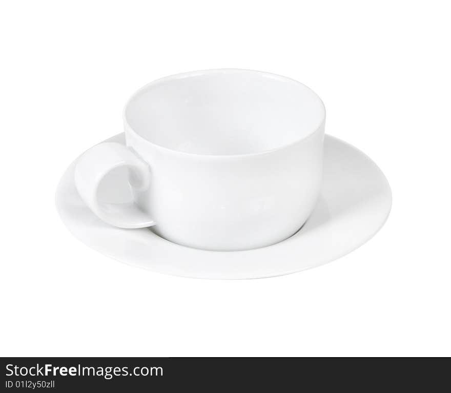 White ceramic teacup isolated on white. With clipping path.