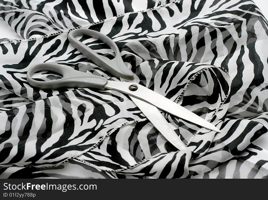 Black-and-white striped fabric