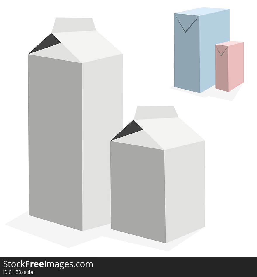 Vector illustration of milk boxes