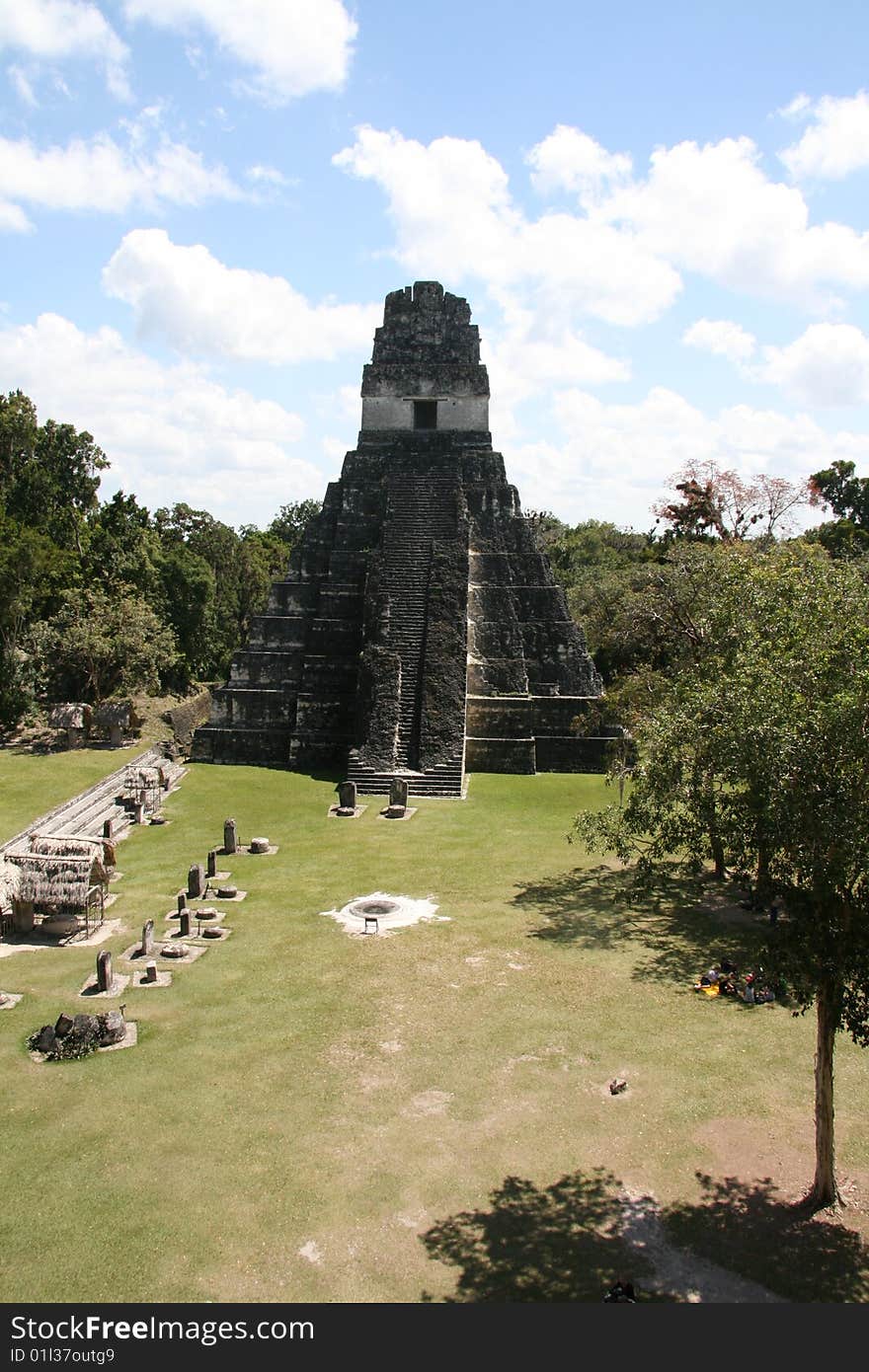 A view of the ruins of tikal in guatemala. A view of the ruins of tikal in guatemala