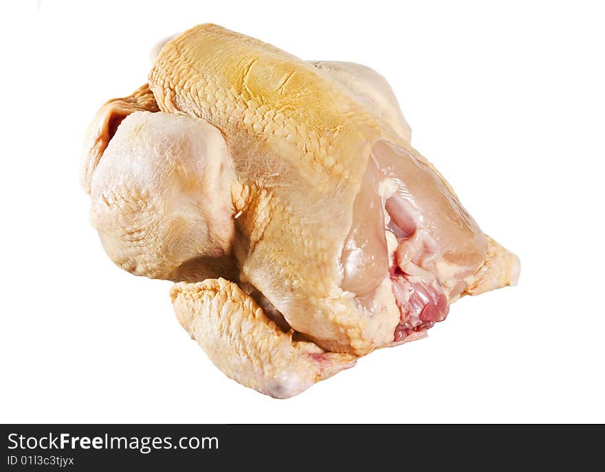 Raw chicken isolated on white background