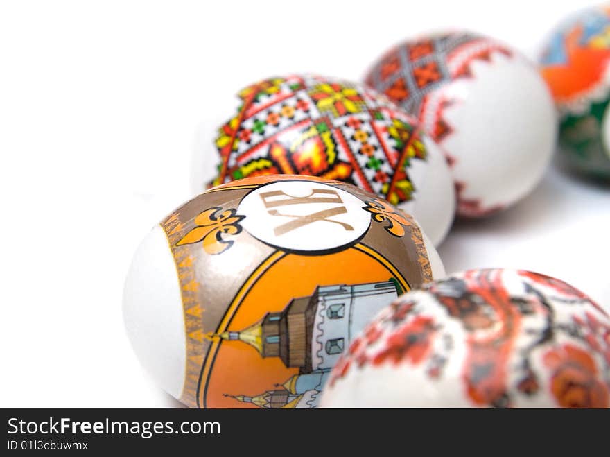 Easter Eggs On White