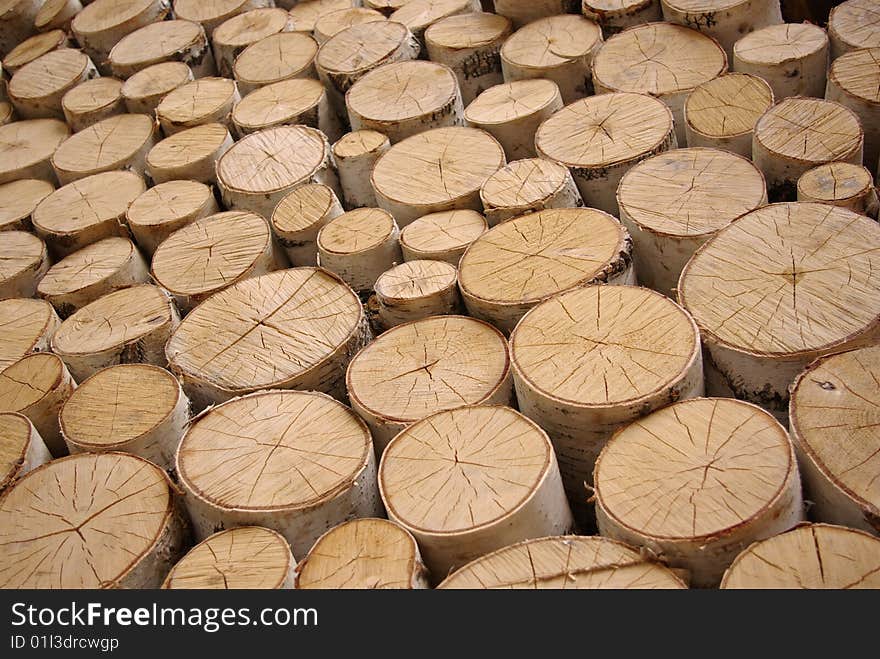 Cut logs in a pile, timber. Cut logs in a pile, timber