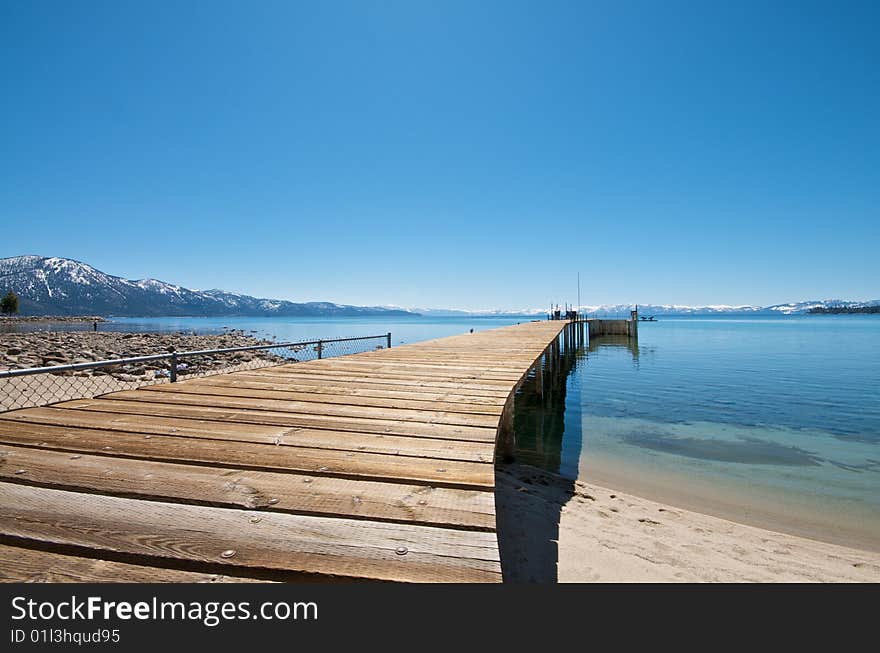 Pier at a vacation resort in Lake Tahoe california. Pier at a vacation resort in Lake Tahoe california