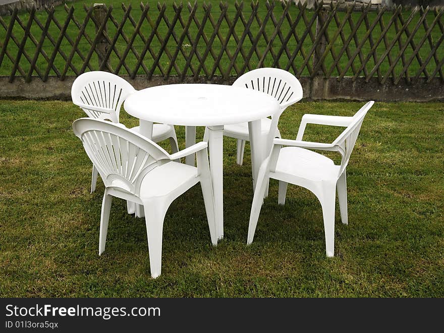 Leisure life in the backyard, table and chairs