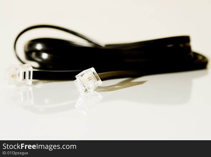 Closeup of a LAN cable