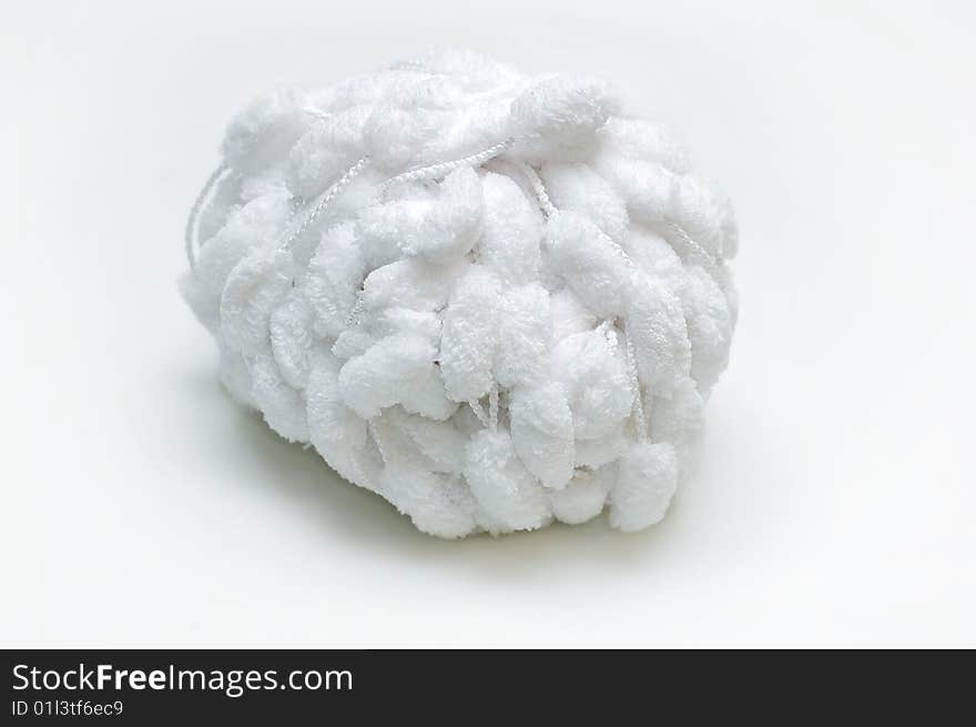 Bale of lovely white yarn isolated over white