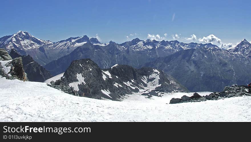 Beautiful panorama from Allalin (Switzerland)