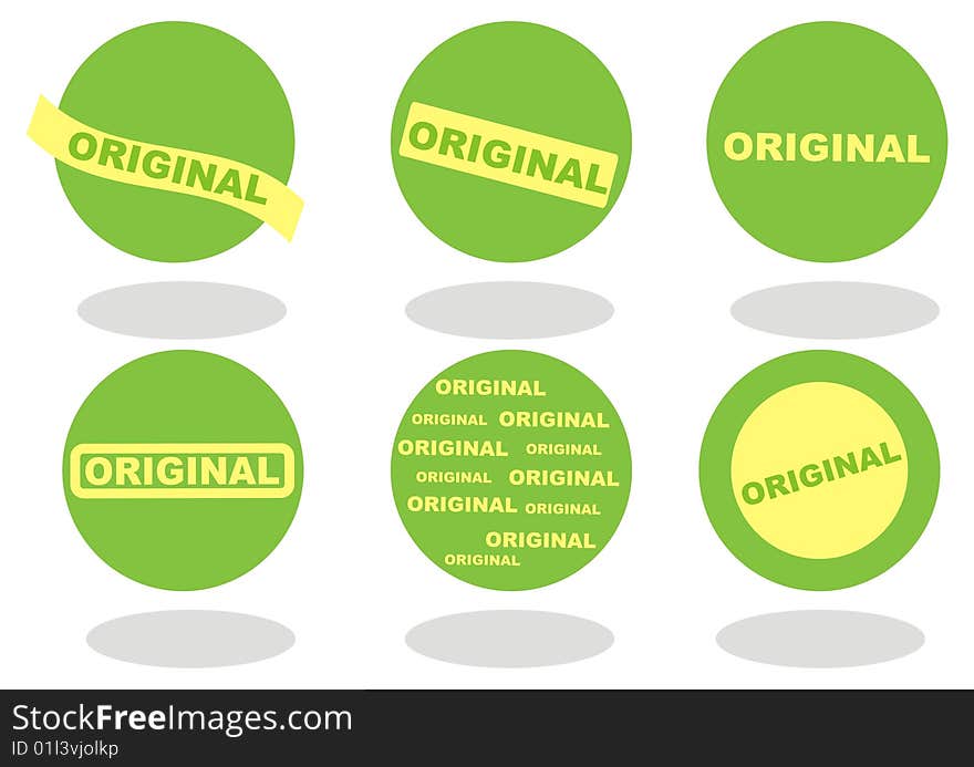 Design elements, green circles on white background