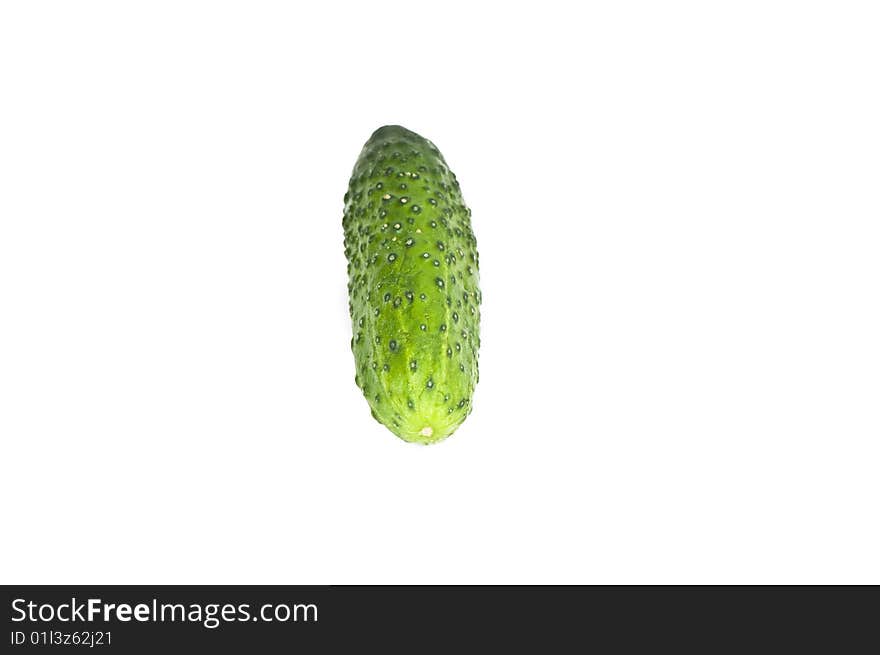 Green cucumber isolated on white background