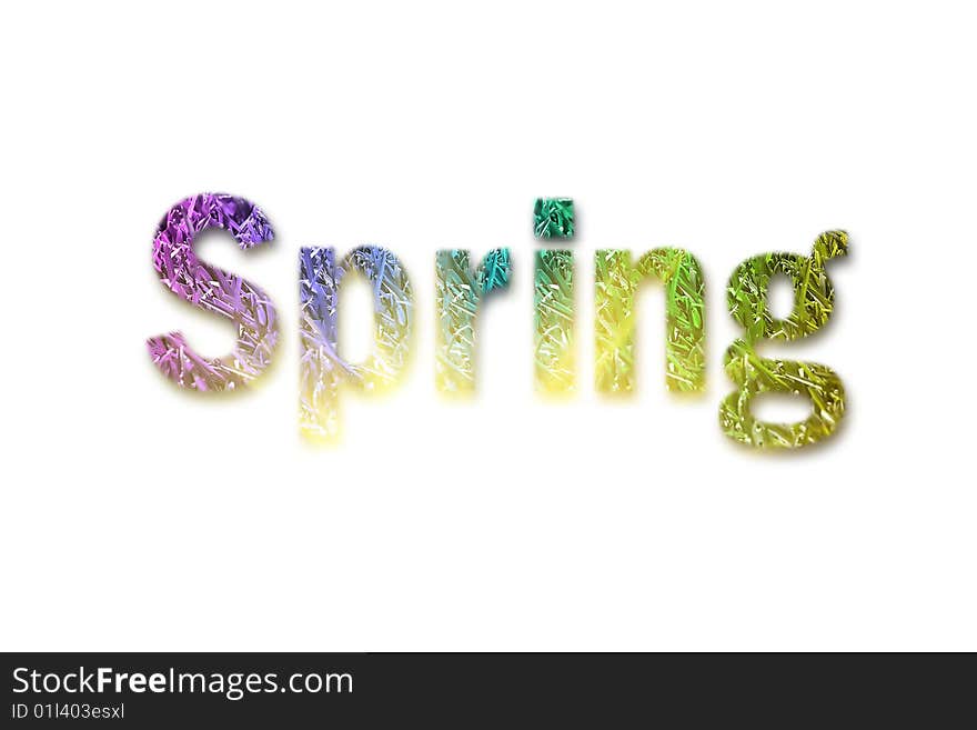 Spring Text With White Background