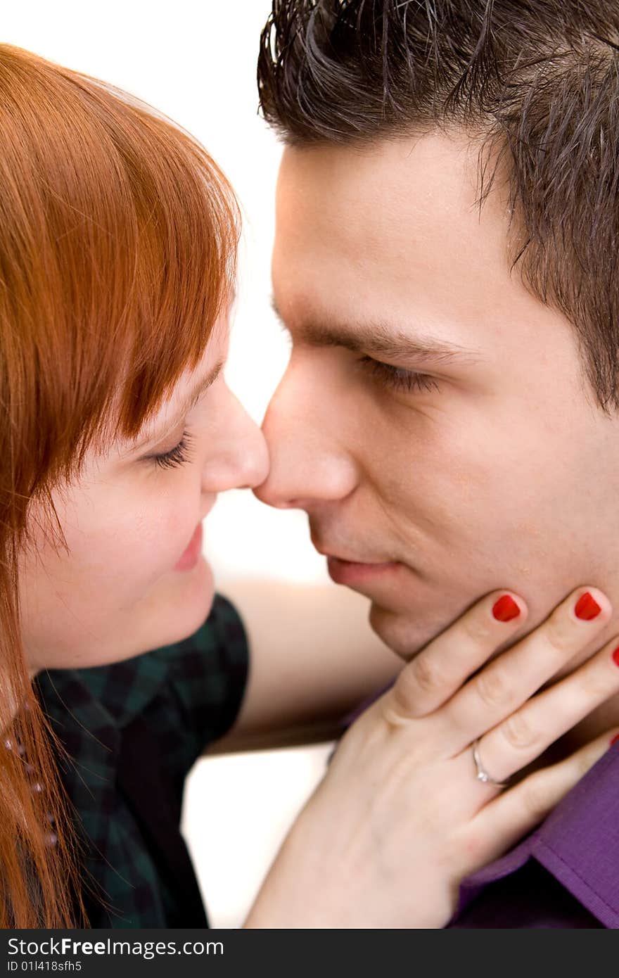 Couple on a white background