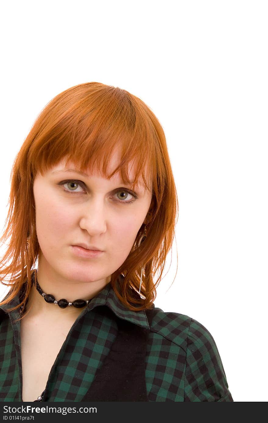 Woman on a white background