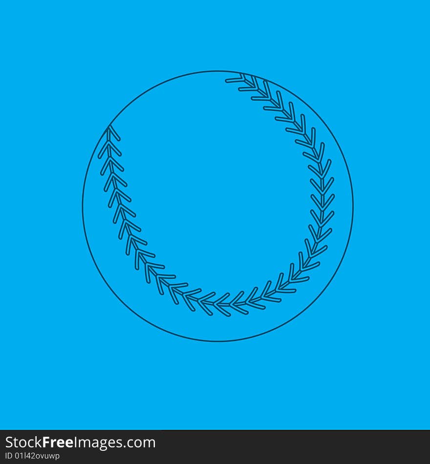 Blueprint drawing of a baseball. Blueprint drawing of a baseball.