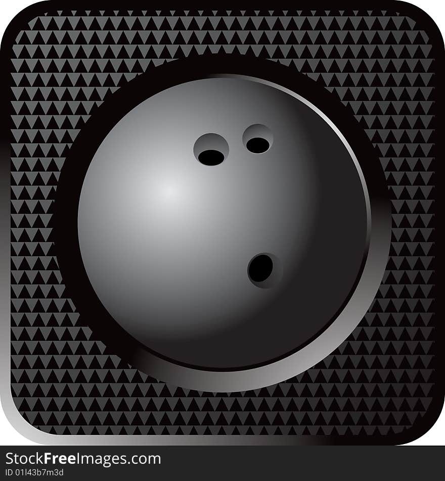 Web button of a bowling ball. Web button of a bowling ball.