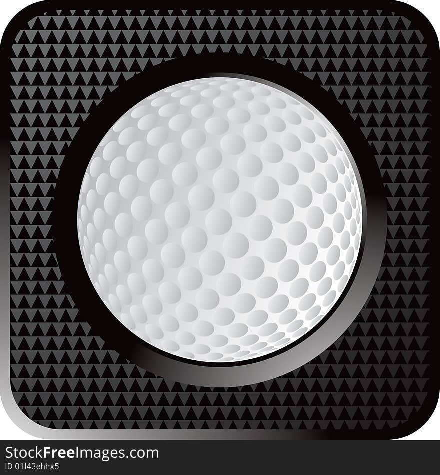 Web button of a golf ball. Web button of a golf ball.