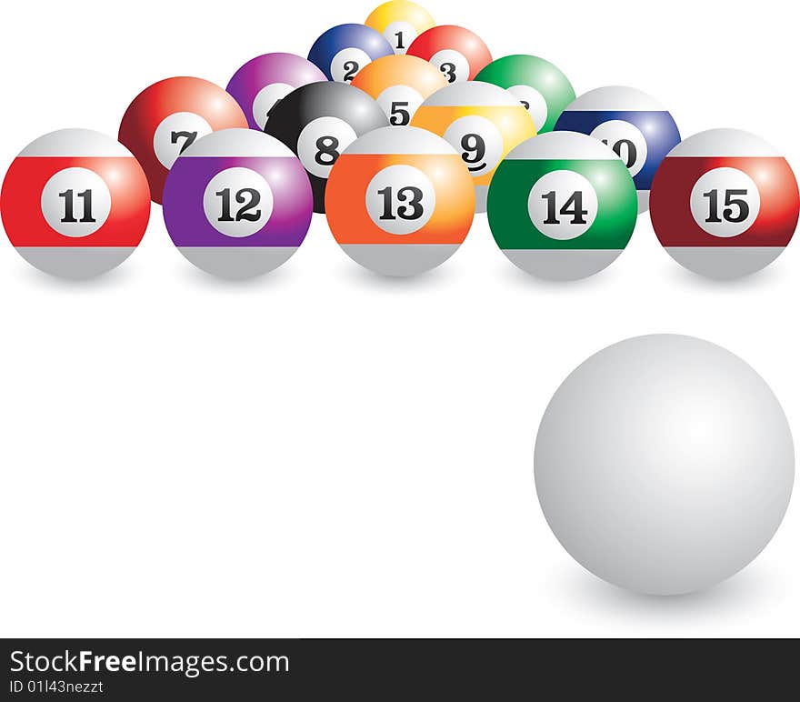 Isolated picture of a set of billiard balls. Isolated picture of a set of billiard balls.