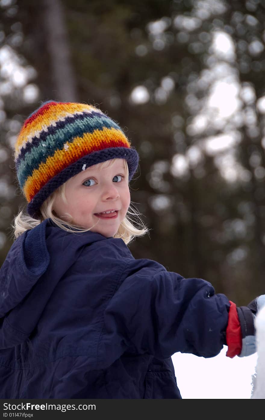 Smiling Girl In Colored Hat