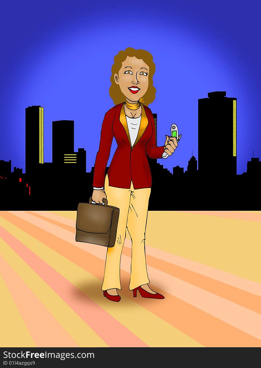 Business Woman In City Background