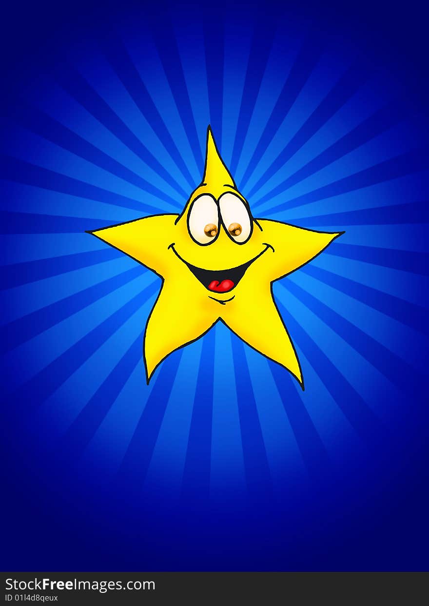 Illustration of yellow Smiling Star