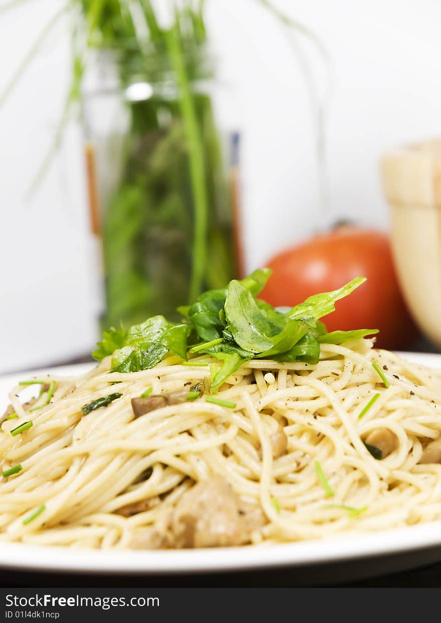 Pasta With Salad