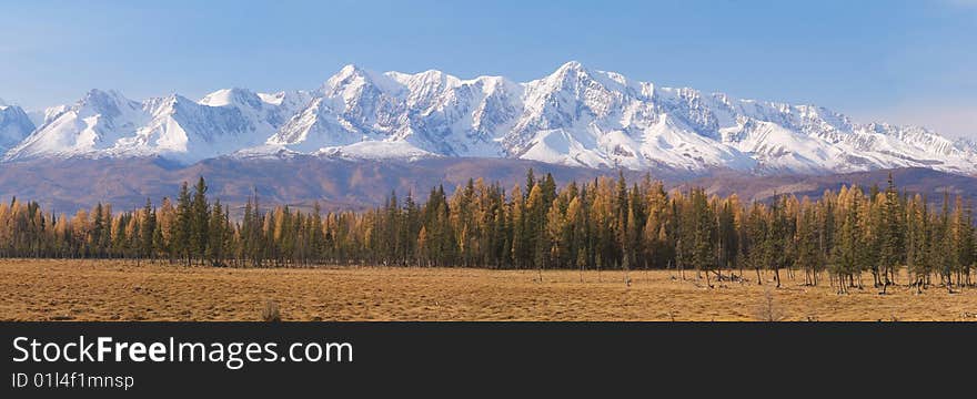 Panorama of the snow clad mountain gange. Panorama of the snow clad mountain gange