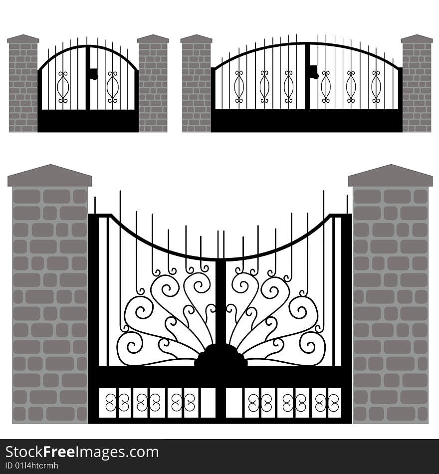 Set of garden door vector