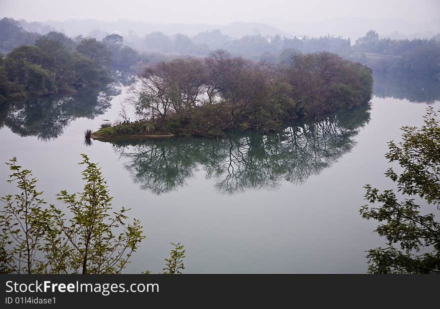 River in autumn in the south of china