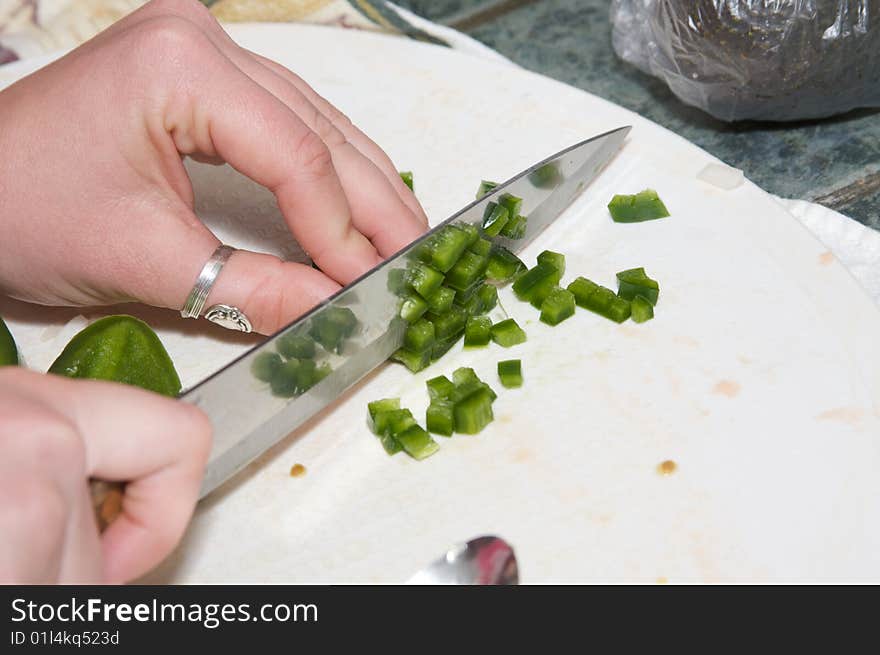 Chopping Jalepeno