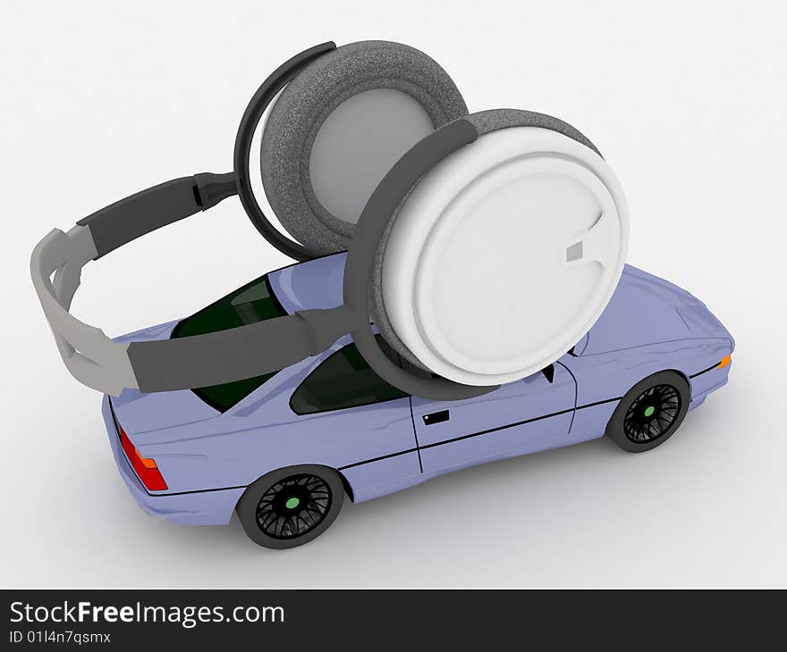 Background image of car with headphones. Background image of car with headphones