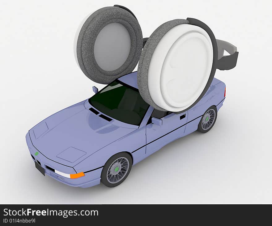 Background image of car with headphones. Background image of car with headphones