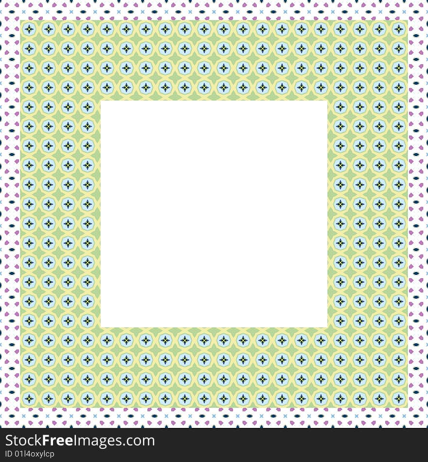 Frame texture with ornamental pattern and empty center. Frame texture with ornamental pattern and empty center