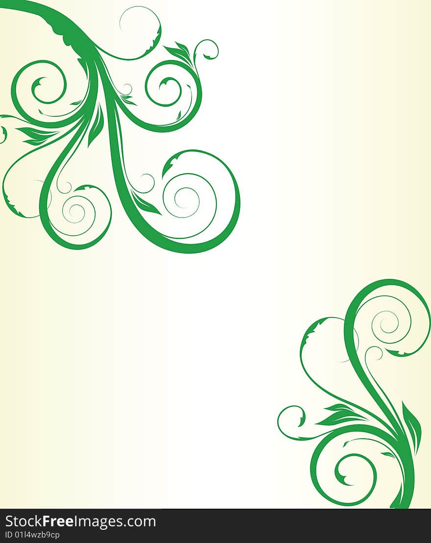 Abstract green floral background