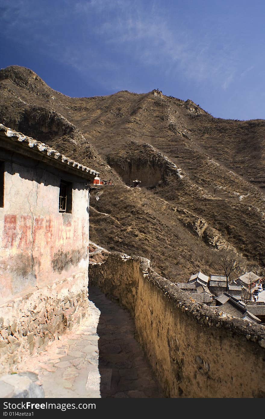 Ancient Lane In A Chinese Village Near Beijing