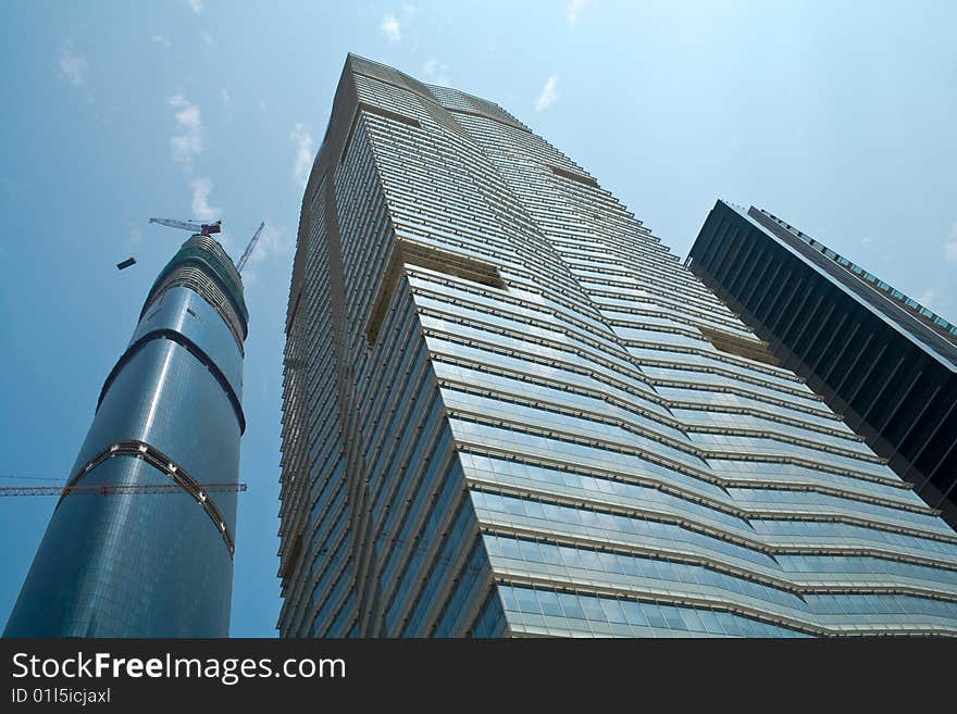 Office buildings and blue sky. Office buildings and blue sky