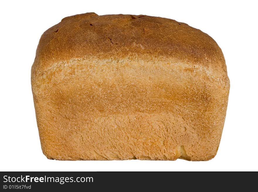 Loaf of bread on white