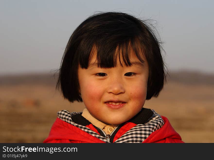 Happy little Chinese girl 4-5 years. Happy little Chinese girl 4-5 years