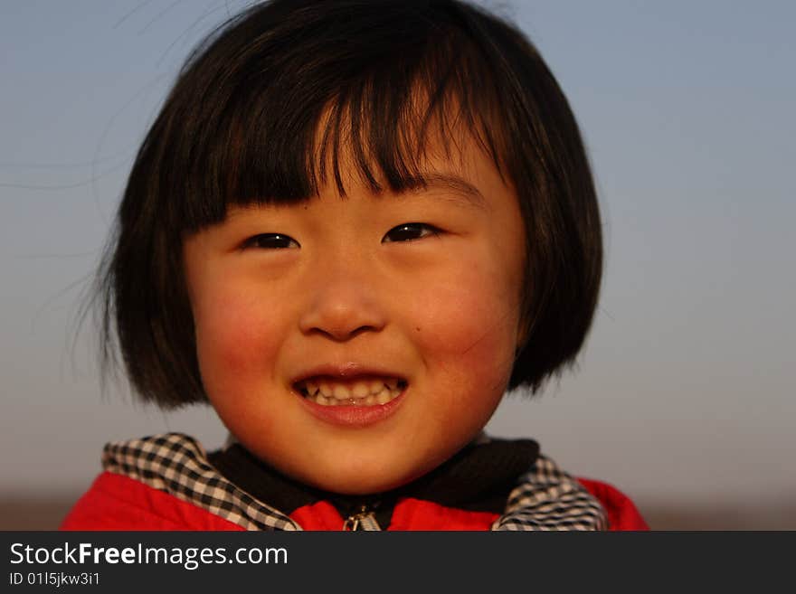 Happy little Chinese girl 4-5 years. Happy little Chinese girl 4-5 years